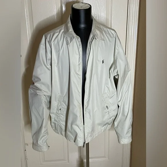 Polo Ralph Lauren Windbreaker Jacket Coat Tan Full Zip Long XXL Sleeve $168‌‌‌‍‍ - Picture 7 of 12